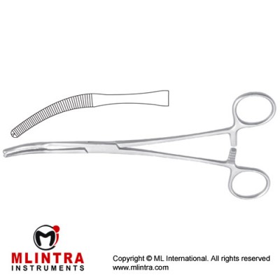 Mikulicz Peritoneum Forcep Curved - 1 x 2 Teeth Stainless Steel, 20 cm - 8" 